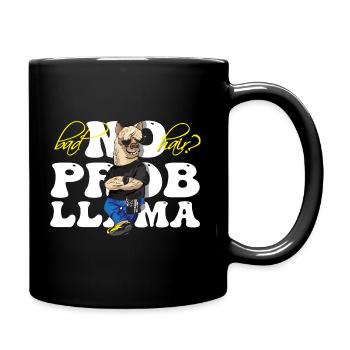 Bad Hair No Prob Llama Lama Alpaca - Full Colour Mug - black - Right