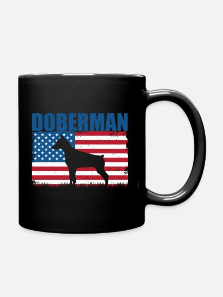 Dobermann - Tasse einfarbig - Schwarz