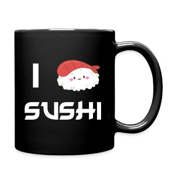 I Love Sushi - Tasse einfarbig - Schwarz - Rechts