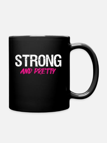 Fitness Bodybuilding Gym Spruch Sprüche für Frauen - Tasse einfarbig - Schwarz