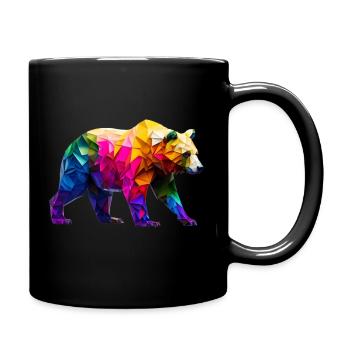 Origami Geometrie Bär bunt modern arty - Tasse einfarbig - Schwarz - Rechts