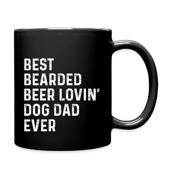 Beste bärtige Bier Lovin Hund Vater Haustier Lover Besitzer - Tasse einfarbig - Schwarz - Rechts