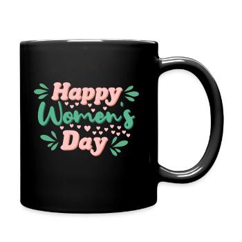 Weltfrauentag Internationaler Frauentag grün rosa - Tasse einfarbig - Schwarz - Rechts