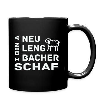 I bin a Neulenbacher Schaf weiss - Tasse einfarbig - Schwarz - Rechts