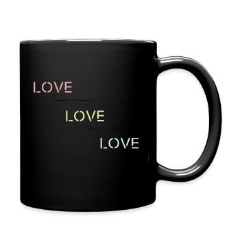 LOVE LOVE LOVE - Tasse einfarbig - Schwarz - Rechts