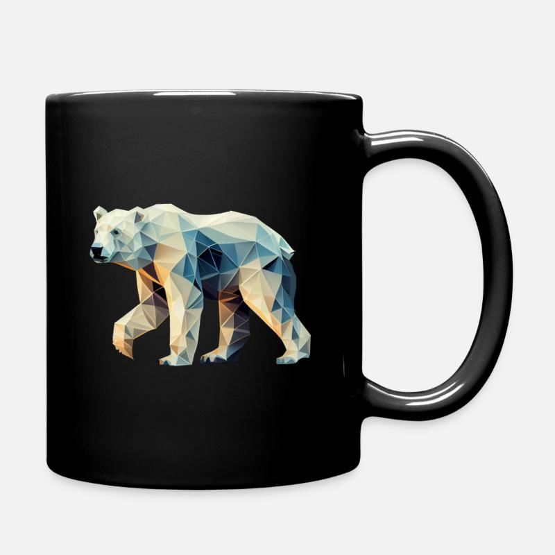 Geometric Polar Bear - Geometry Motif - Full Colour Mug - black