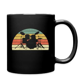 schlagzeug - Tasse einfarbig - Schwarz - Rechts
