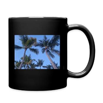Palme - Tasse einfarbig - Schwarz - Rechts