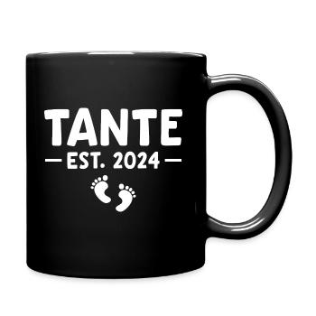 Tante est. 2023 Schwangerschaftsverkündung - Tasse einfarbig - Schwarz - Rechts