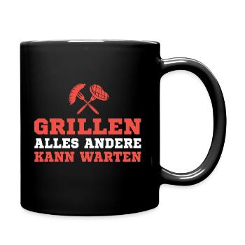Grillen Alles andere kann warten - Tasse einfarbig - Schwarz - Rechts