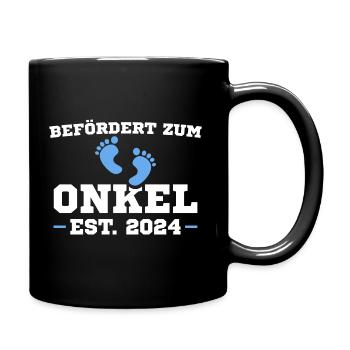 Schwangerschaftsverkündung 2024 Befördert Onkel - Tasse einfarbig - Schwarz - Rechts