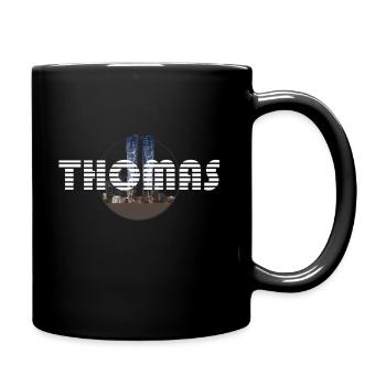 Thomas typographie blanche, étymo d'origine Latine - Mug uni - noir - Droite