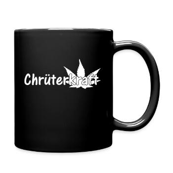 Kräuterkraft Chrüterkraft Cannabis Ganja Marihuana - Tasse einfarbig - Schwarz - Rechts