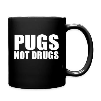 Möpse statt Drogen - Tasse einfarbig - Schwarz - Rechts