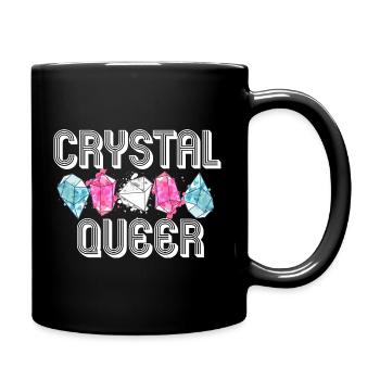 Crystal Queer Trans Pride Rainbow Crystals - Full Colour Mug - black - Right