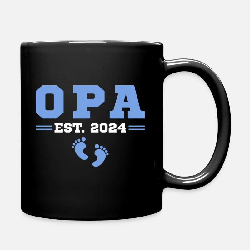 Opa seit 2024 Schwangerschaftsverkündung - Tasse einfarbig - Schwarz