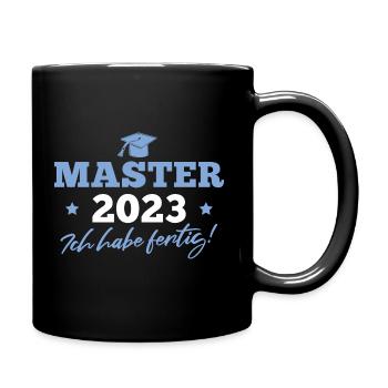 Masterprüfung bestanden 2023 Master Abschluss - Tasse einfarbig - Schwarz - Rechts