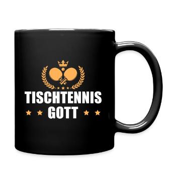 Tischtennis Gott Sport Humor Tischtennisspieler - Tasse einfarbig - Schwarz - Rechts
