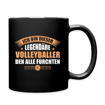 Volleyballer den alle fürchten Volleyball - Tasse einfarbig - Schwarz - Rechts