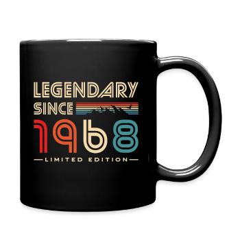 Geboren 1968 Jahrgang Berge Vintage Geburtstag - Tasse einfarbig - Schwarz - Rechts