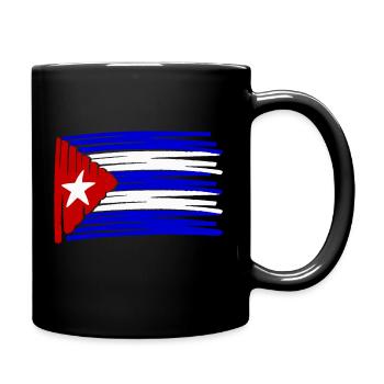 Drapeau de Cuba peint en latin - Mug uni - noir - Droite