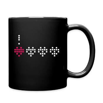 Lebendiges Herz. - Tasse einfarbig - Schwarz - Rechts