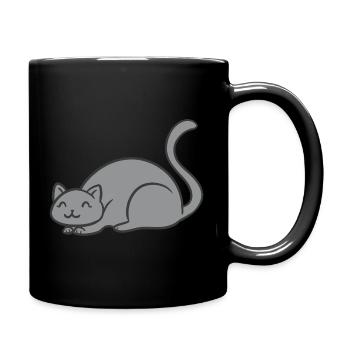 Chat endormi - Mug uni - noir - Droite