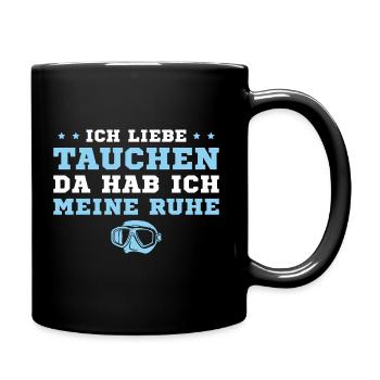 Tauchsport Humor Ich liebe Tauchen - Tasse einfarbig - Schwarz - Rechts