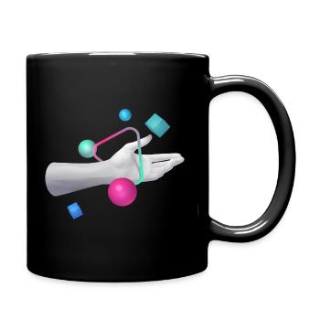 Hand-3D-Grafik - Tasse einfarbig - Schwarz - Rechts