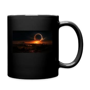 Natur in der Nacht - Tasse einfarbig - Schwarz - Rechts