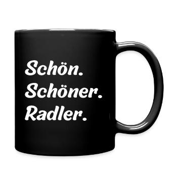 Schön. Schöner. Radler - Tasse einfarbig - Schwarz - Rechts
