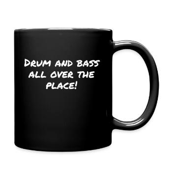 Drum and bass all over the place - Full Colour Mug - black - Right
