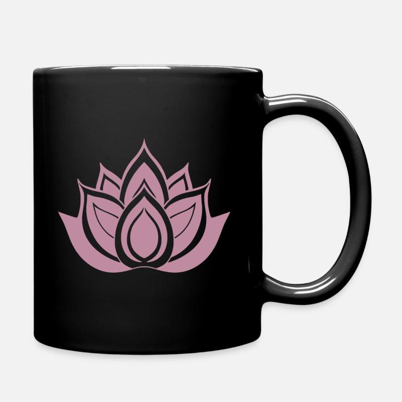 Rosa Lotusblume - Tasse einfarbig - Schwarz
