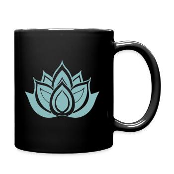 fleur de lotus bleu - Mug uni - noir - Droite