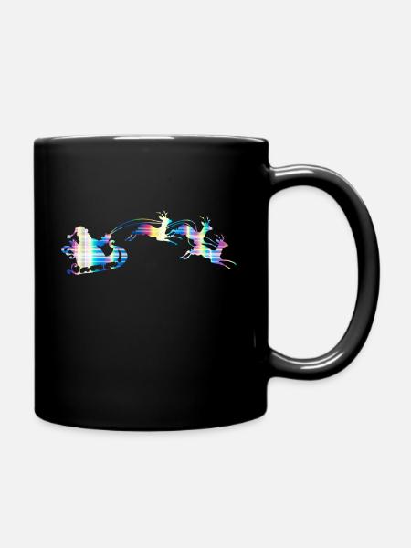 Santa Claus Sleigh - Full Colour Mug - black