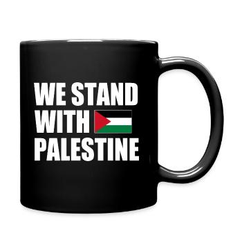 We stand with palestine - Full Colour Mug - black - Right