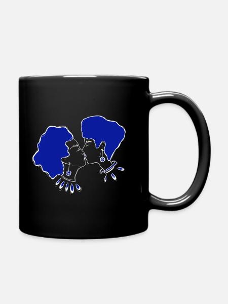 blau - Tasse einfarbig - Schwarz