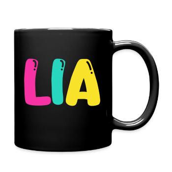 Name - Lia - Tasse einfarbig - Schwarz - Rechts