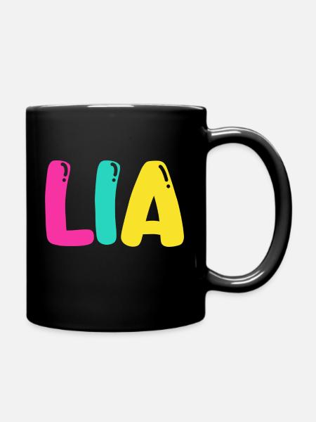 Name - Lia - Tasse einfarbig - Schwarz