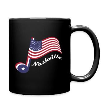 Country-Musik Nashville. Notiz und Spangled Banner. - Tasse einfarbig - Schwarz - Rechts