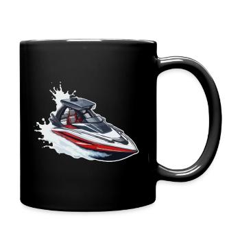 Bateau pirate / Bateau / Mer / Océan / Vagues - Mug uni - noir - Droite