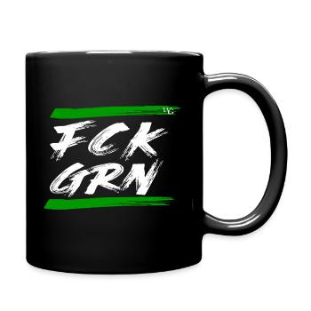FCK GRN Weiß - Tasse einfarbig - Schwarz - Rechts