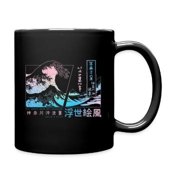 the big wave off Kanagawa, Japan - Full Colour Mug - black - Right
