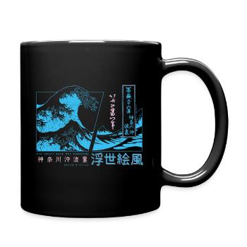 the big wave off Kanagawa, Japan - Full Colour Mug - black - Right