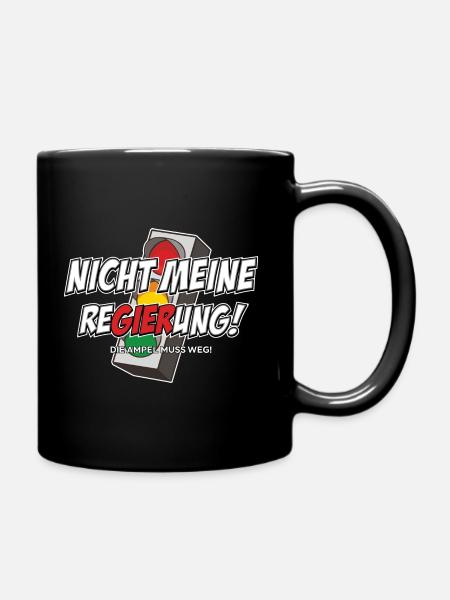Nicht meine ReGIERung - Tasse einfarbig - Schwarz