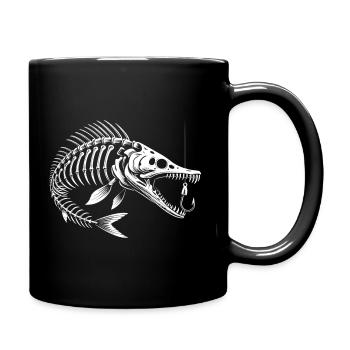 Squelette Baracuda avec hameçon - Mug uni - noir - Droite