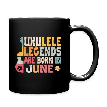 uke legends are born in june - Tasse einfarbig - Schwarz - Rechts