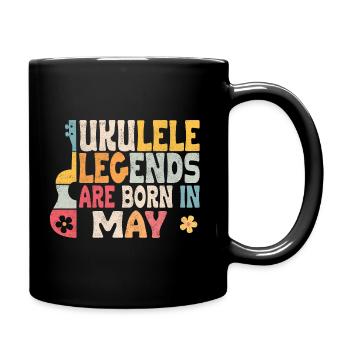 Ukulele Legends are born in May - Tasse einfarbig - Schwarz - Rechts