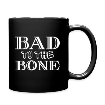 Schlecht bis auf die Knochen T-Shirt - Tasse einfarbig - Schwarz - Rechts