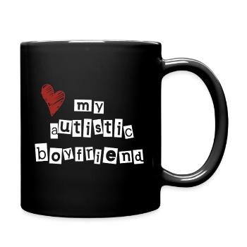 Ich liebe meinen autistischen Freund - Tasse einfarbig - Schwarz - Rechts
